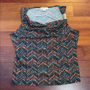 Chevron print Michael by Michael Kors drape blouse